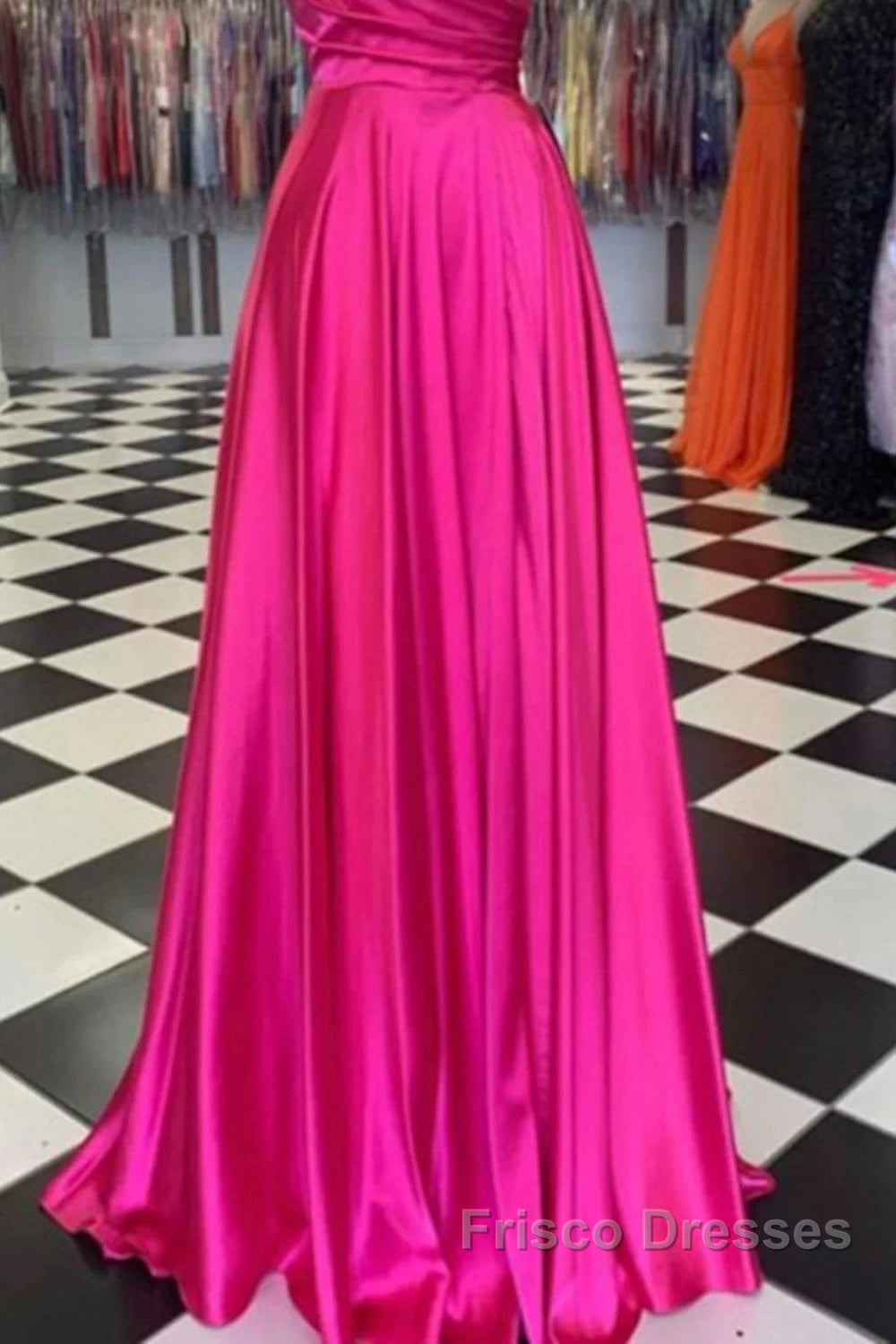 A-Line Formal Prom Dress Sexy Dress Formal Floor Length Sleeveless Spaghetti Strap Bridesmaid Dress Charmeuse With Slit
