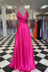 A-Line Prom Dresses Sexy Dress Formal Floor Length Sleeveless Spaghetti Strap Bridesmaid Dress Charmeuse With Slit