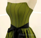 A-line Satin Green Long Party Dress Formal Dress, Green Long Evening Dress Formal Prom Dress