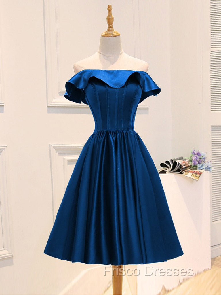 A-Line Satin Green Short Formal Prom Dress, Green Homecoming Dress Secondary image