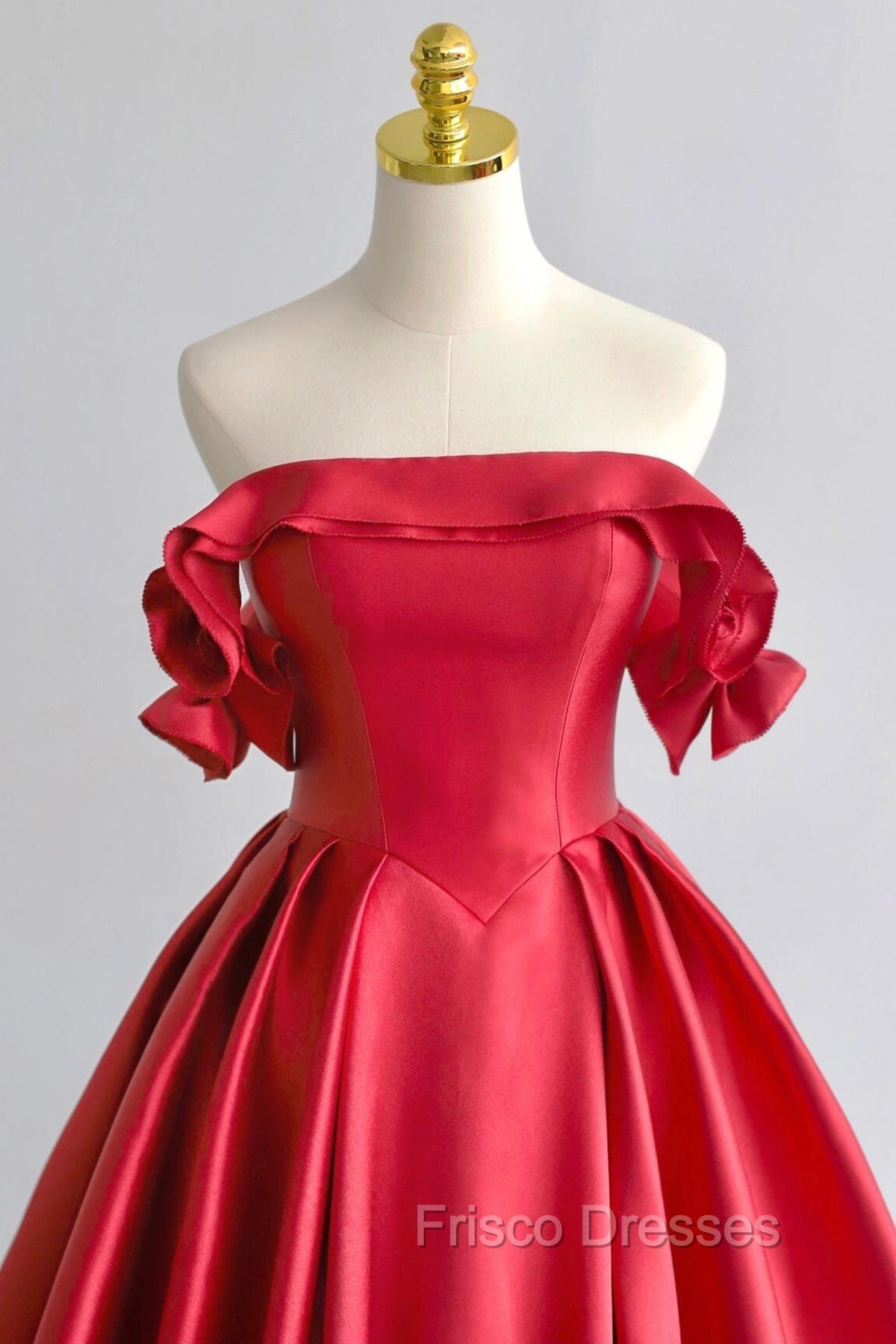 A-Line Satin Long Formal Prom Dress, Elegant Off The Shoulder Evening Party Dress Secondary image