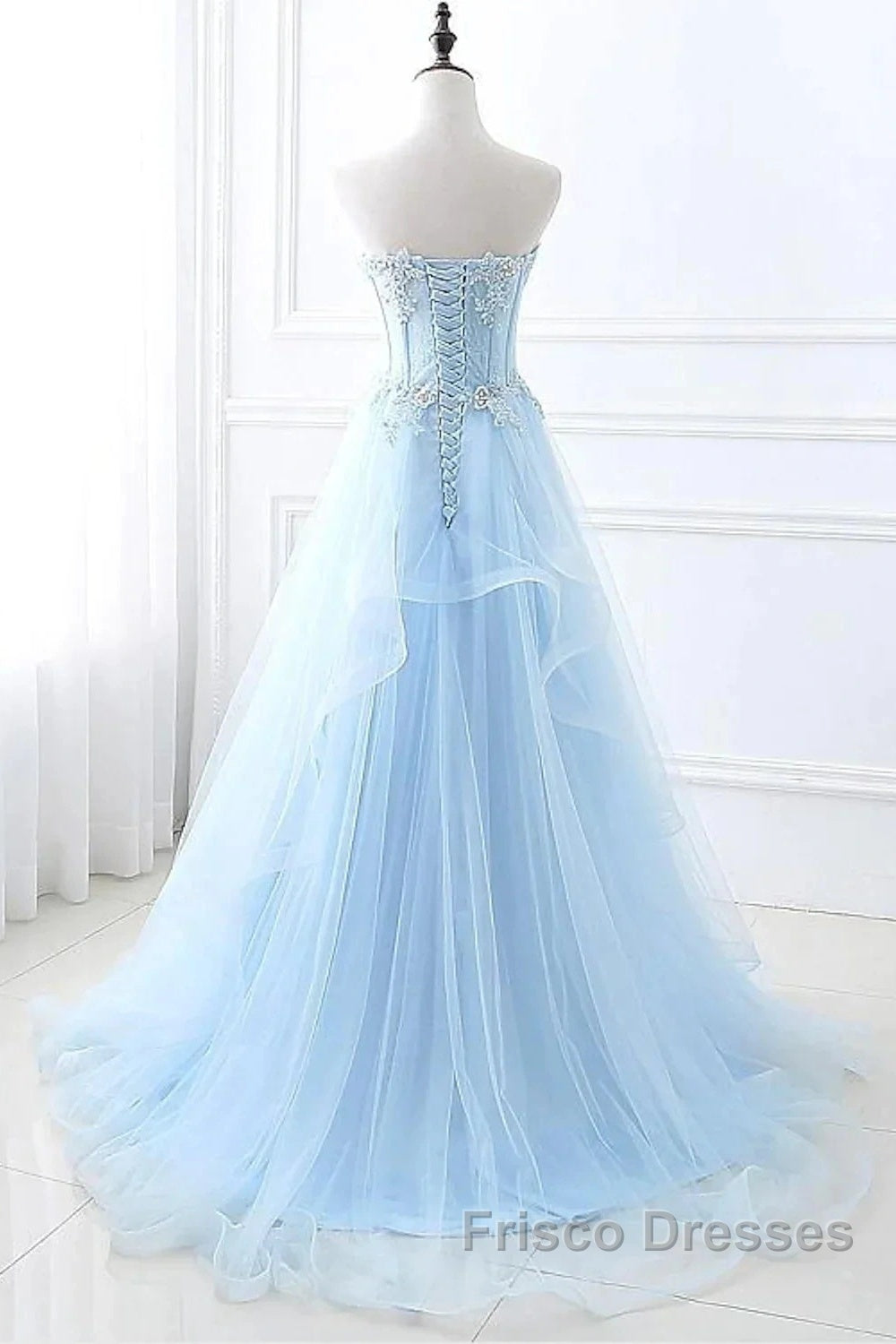 A-Line Sexy Engagement Formal Prom Birthday Dress Strapless Sleeveless Lace Pleats Secondary image