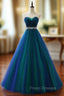 A Line Sexy Sweetheart Soft Tulle Long Formal Prom Dress With Crystal