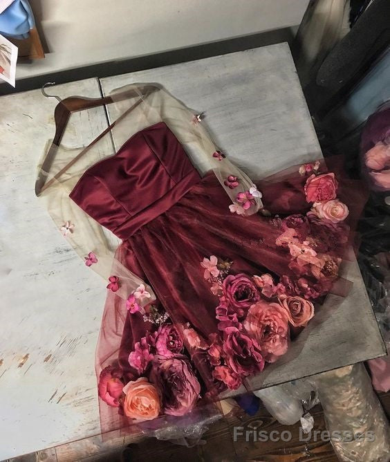 A-Line Short Floral Homecoming Dress Main image