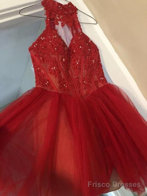 A-Line Short Homecoming Dress With Appliques