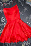 A-Line Short red Homecoming Dress Satin Party Dress