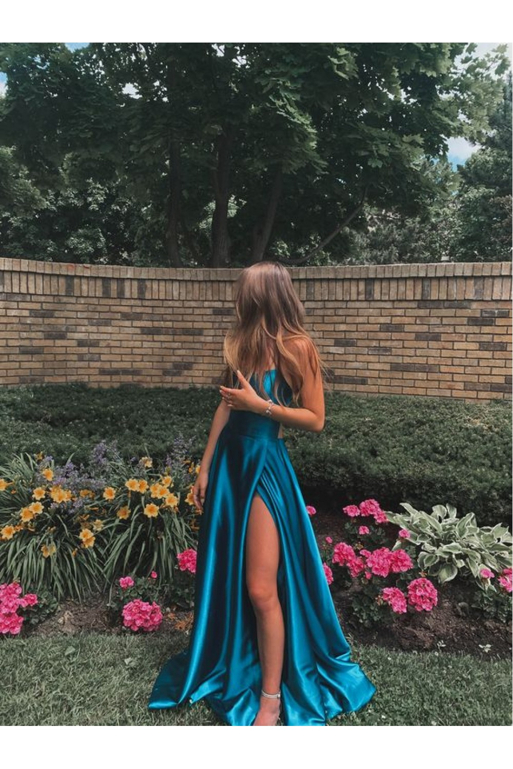 A-Line Simple Stunning Long Prom Dresses Formal Evening Gowns