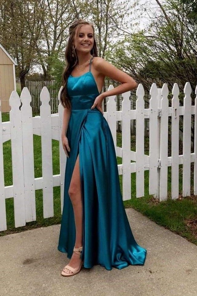 A-Line Simple Stunning Long Prom Dresses Formal Evening Gowns