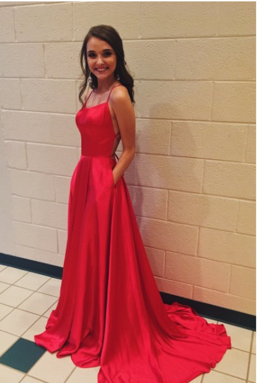 A-Line Simple Stunning Long Prom Dresses Formal Evening Gowns