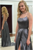 A-Line Simple Stunning Long Prom Dresses Formal Evening Gowns