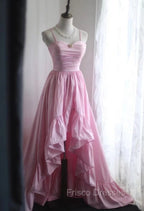 A-Line Spaghetti Strap Satin Long Wedding Dress Birthday Quinceanera Dress Formal Prom Dress