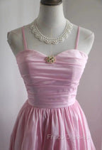 A-Line Spaghetti Strap Satin Long Wedding Dress Birthday Quinceanera Dress Formal Prom Dress