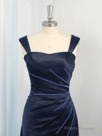 A-line Spaghetti Straps Ruffles Floor-Length Elastic Woven Satin Dress