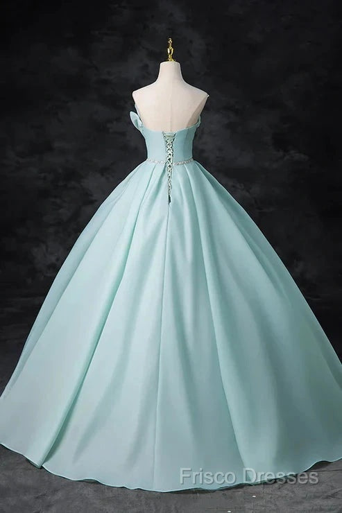 A-Line Strapless Formal Tulle Floor Length Formal Dress Off Shoulder Formal Prom Dress
