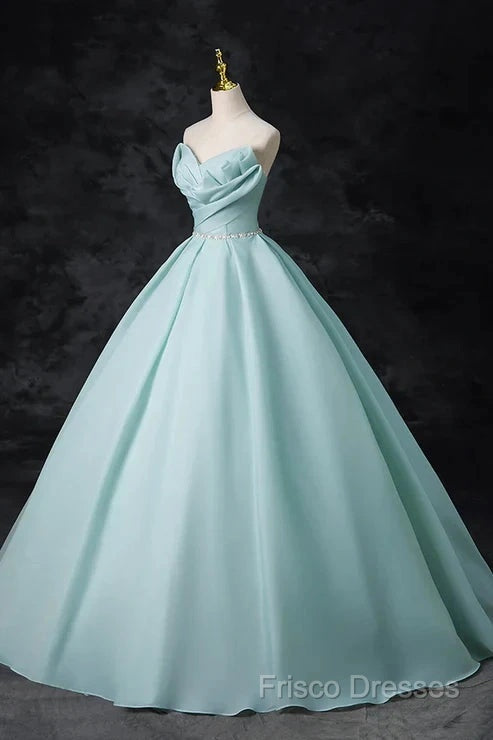 A-Line Strapless Formal Tulle Floor Length Formal Dress Off Shoulder Formal Prom Dress
