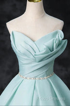 A-Line Strapless Formal Tulle Floor Length Formal Dress Off Shoulder Formal Prom Dress