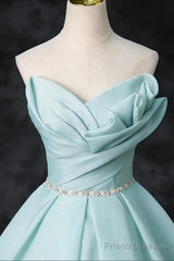 A-Line Strapless Formal Tulle Floor Length Evening Dress Off Shoulder Prom Dress