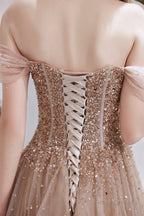 A-Line Strapless Starlight Princess Prom Dresses