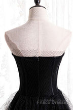 A-line Strapless Tulle Long Formal Dresses with Multi Flares Boning