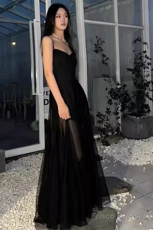 A Line Straps Black Birthday Dress Tulle 21Th Birthday Outfits Secondary image