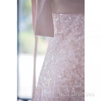 A Line Straps Pink Satin Long Formal Prom Dress