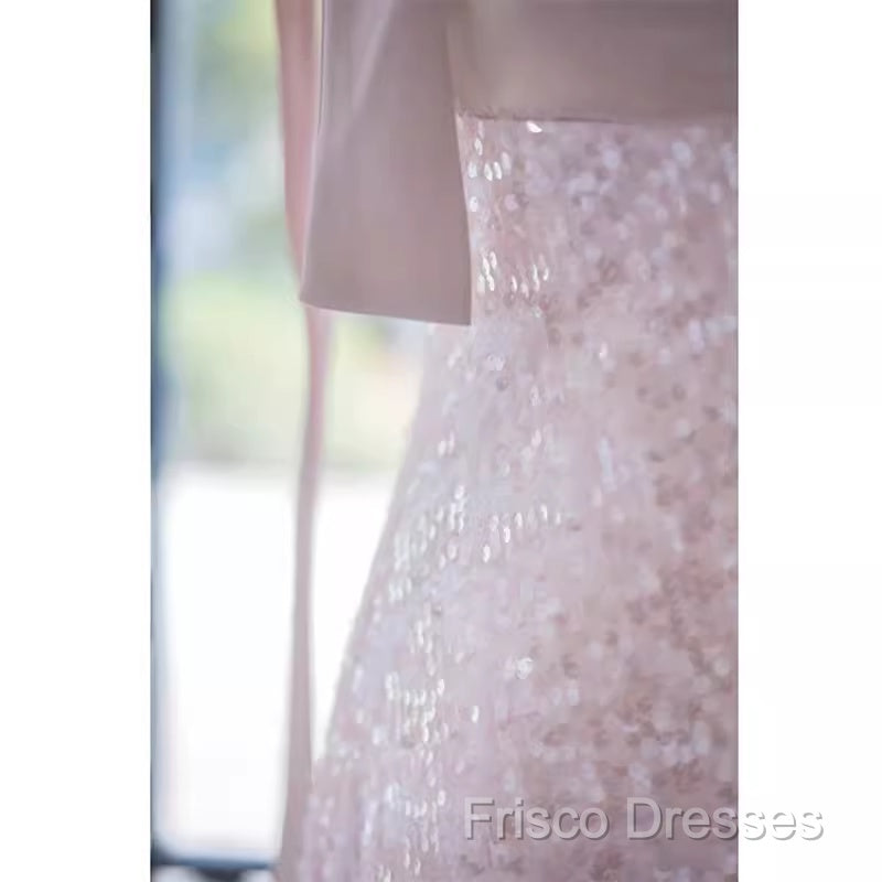 A Line Straps Pink Satin Long Formal Prom Dress