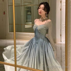 A Line Straps Sequin Prom Dresses Formal Evening Dress