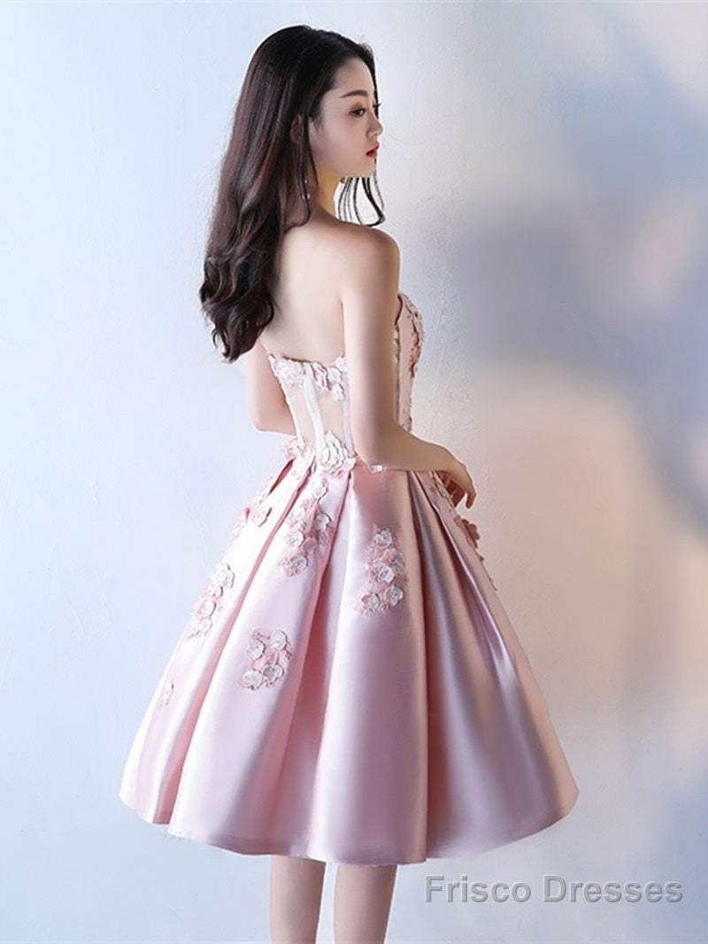 A Line Sweetheart Applique Short Homecoming Dress ,Gorgeous Evening Homecoming Dress,Girl Dress Secondary image