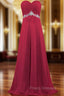 A-Line Sweetheart Chiffon Floor Length Bridesmaid Dress With Crystal