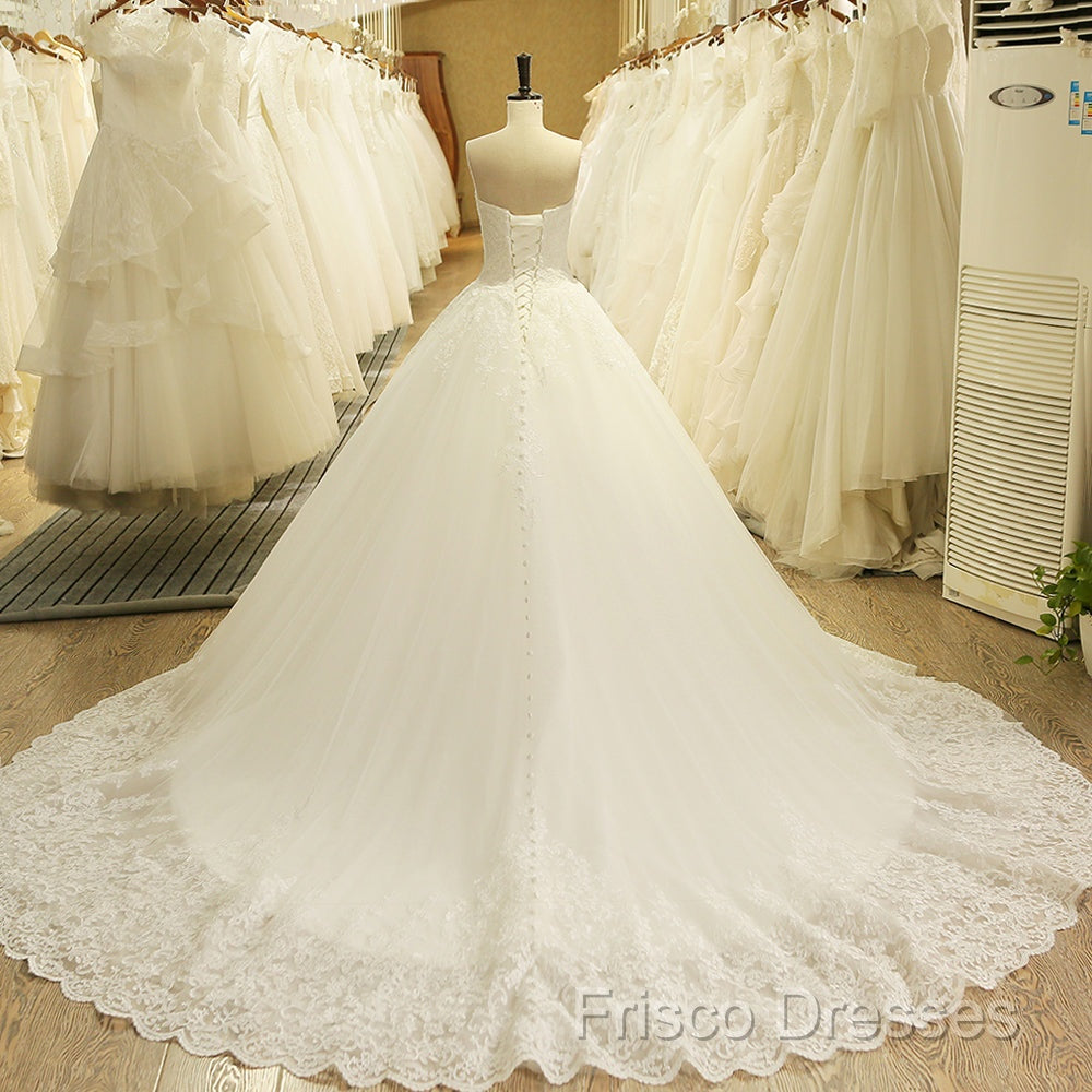A Line Sweetheart Lace Vintage Bridal Wedding Dress Lace Up Secondary image