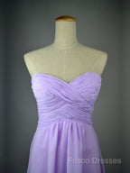 A Line Sweetheart Neck Backless Lilac Long Formal Prom Dress, Lilac Long Bridesmaid Dress