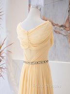 A-Line Sweetheart Neck Chiffon Long Formal Prom Dress, Chiffon Formal Evening Dress