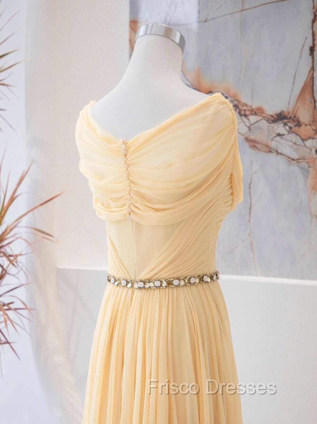 A-Line Sweetheart Neck Chiffon Long Formal Prom Dress, Chiffon Formal Evening Dress