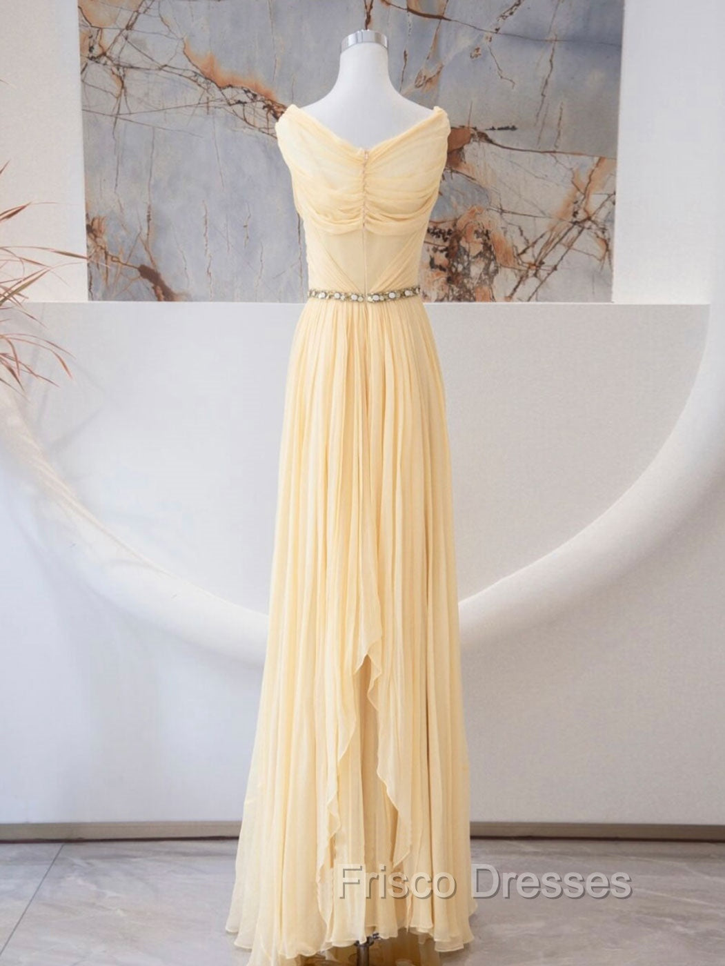 A-Line Sweetheart Neck Chiffon Long Formal Prom Dress, Chiffon Formal Evening Dress