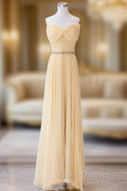 A-Line Sweetheart Neck Chiffon Long Formal Prom Dress, Chiffon Formal Evening Dress
