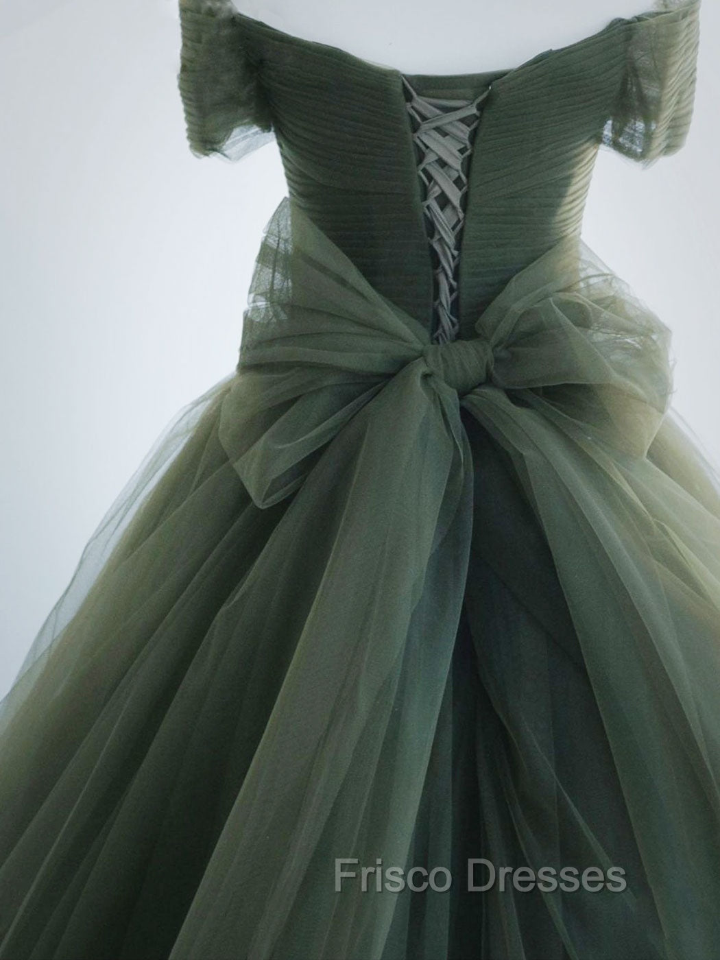 A-Line Sweetheart Neck Green Long Formal Prom Dress, Sweep Train Green Formal Dress