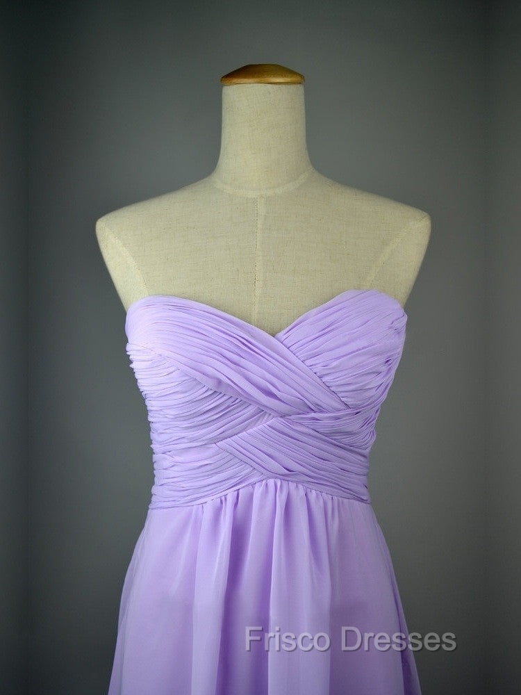 A Line Sweetheart Neck Backless Lilac Long Formal Prom Dress, Lilac Long Bridesmaid Dress Secondary image
