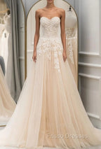 A Line Sweetheart Neck Tulle lace Blue Long Formal Prom Dress, Lace Formal Gown Graduation Dress