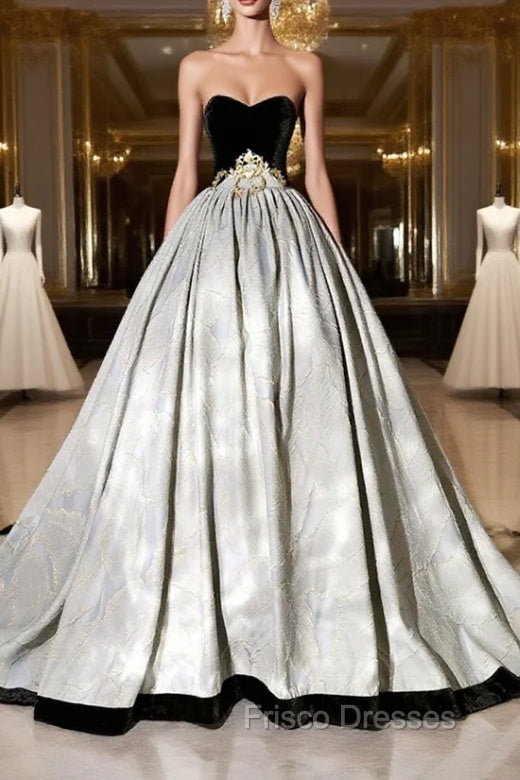 A-Line Sweetheart Neckline Long Formal Gown, Beautiful Strapless Evening Party Dress