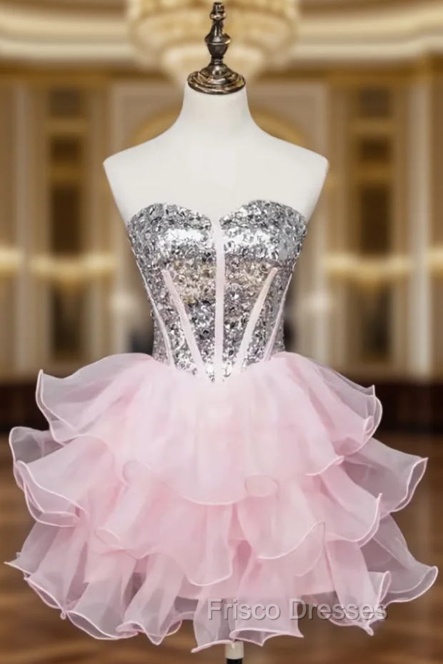 A-line Sweetheart Short Mini Tulle Short Formal Prom Dress Homecoming Dress Main image