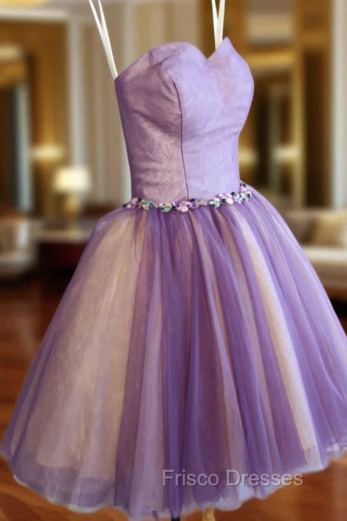 A-line Sweetheart Short Mini Tulle Short Formal Prom Dress short homecoming Dress Main image