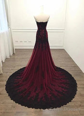 A-Line Sweetheart Tulle Lace Floor Length Wedding Dress