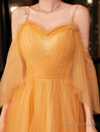 A-Line Tulle Beaded Straps Sweetheart Party Dress, Tulle Short Homecoming Dress