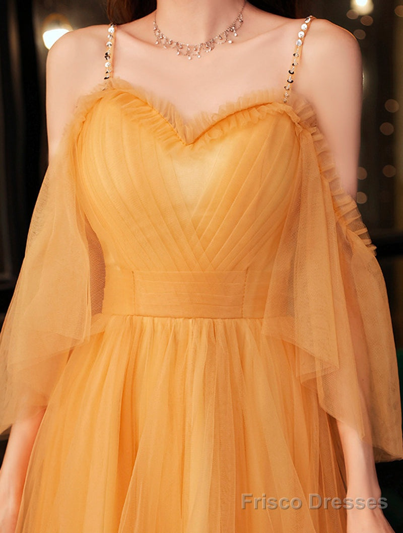 A-Line Tulle Beaded Straps Sweetheart Party Dress, Tulle Short Homecoming Dress