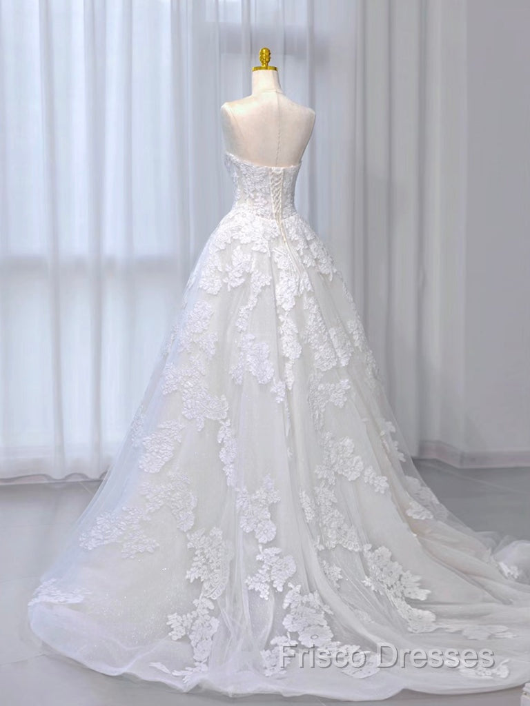 A-Line Tulle Lace Beige Long Formal Prom Dress, Beige Long Formal Dress