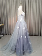 A line Tulle Lace Long Formal Dress, Lace Tulle Formal Prom Dress