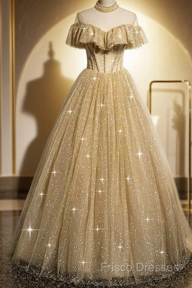 A Line Tulle Long Formal Prom Dress Main image