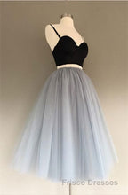 A Line Two Piece Homecoming Dress Short Tulle Formal Prom Gowns