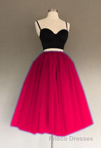 A Line Two Piece Homecoming Dress Short Tulle Formal Prom Gowns