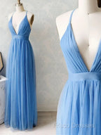 A-Line V Neck Chiffon Long Formal Prom Dress Formal Dress Bridesmaid Dress